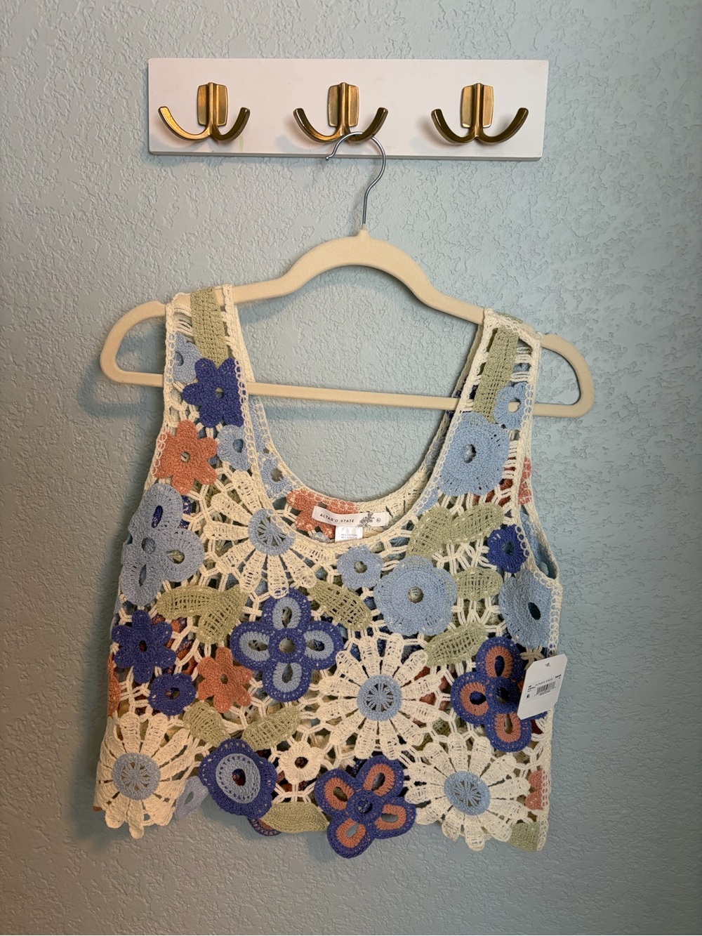 NWT Altar’d State Crochet Floral Tank Top - Multicolor